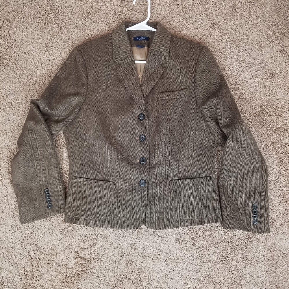 Chaps 100% Wool Button Front Blazer - image 8